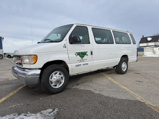 1999 FORD E350 XLT SUPER DUTY MULTI-PASSENGER VAN, 5.4L GAS ENGINE, AUTO TRANS, PW, PL, PM, AM/FM-CA