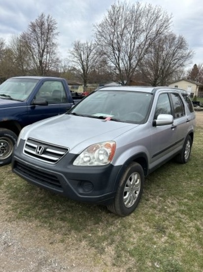 2005 HONDA CRV 4-DOOR SUV, REAL TIME AWD, 2.4L GAS ENGINE, AUTO TRANS, CLOTH INTERIOR, PW, PL, PM, A