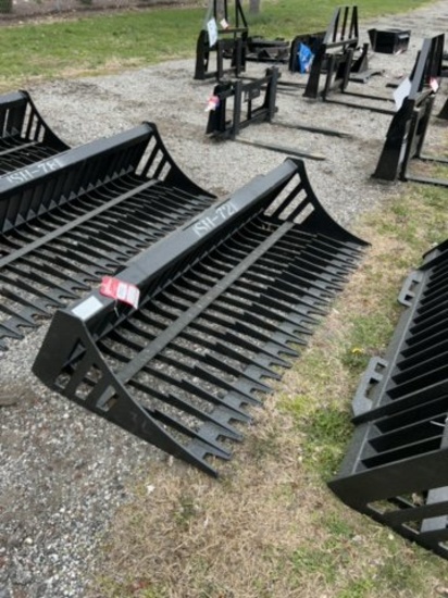 NEW SKID STEER ROCK BUCKET, 72''