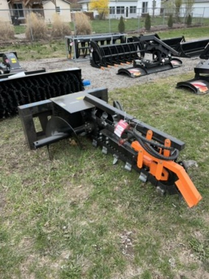 NEW AGT MOWERKING MODEL ECSSCT72 TRENCHER ATTACHMENT, SKID STEER MOUNT, 6'' TRENCHING DEPTH