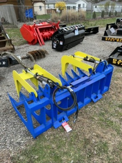 NEW SKID STEER GRAPPLE BUCKET, 68'', 3/8'' STEEL, 10-TOOTH