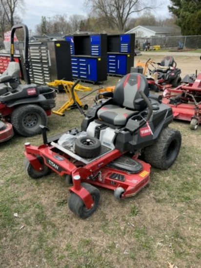 TORO TITAN ZERO TURN MOWER, MY RIDE SUSPENSION, KOHLER 26-HP GAS ENGINE, 48'' DECK, 50 HOURS SHOWING