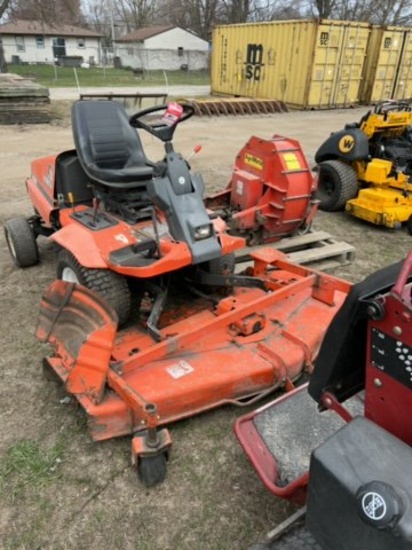 KUBOTA F2560 FRONT MOUNT MOWER, DIESEL, HYDROSTAT, 72'' DECK, SELLS WITH AGRIMETAL BLOWER ATTACHMENT
