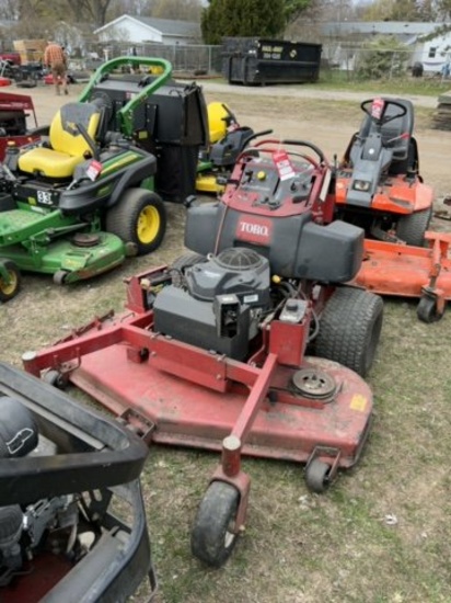 TORO GRANDSTAND MODEL 74553 60'' ZERO TURN MOWER, MULCHER, KAWASAKI 25-HP ENGINE, 4005 HOURS SHOWING