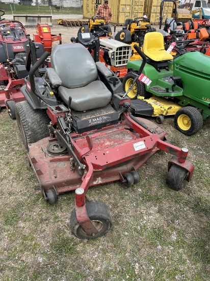 TORO MODEL 74957 Z-MASTER 60'' ZERO TURN MOWER, KAWASAKI 25.5 HP ENGINE, FOLD DOWN ROPS, 1836 HOURS 