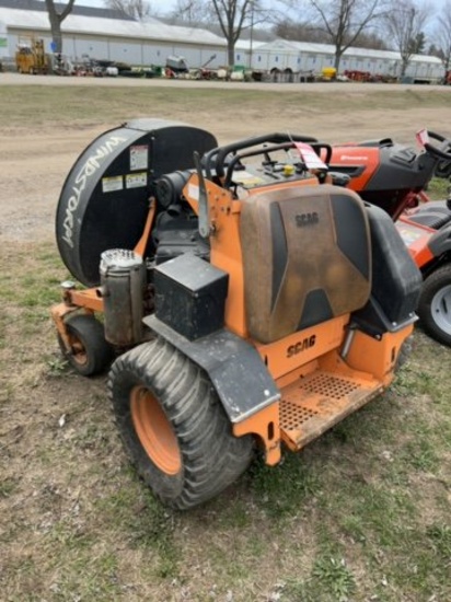 SCAG WINDSTORM ZERO TURN BLOWER, 37-HP BRIGGS & STRATTON ENGINE, THE CHUTE ROTATES 180 DEGREES, RECE
