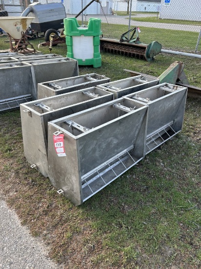STAINLESS STEEL HOG FEEDERS (5)