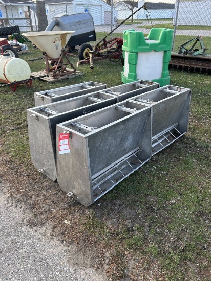 STAINLESS STEEL HOG FEEDERS (5)