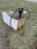 100-GALLON FUEL TANK, PUMP HOSE