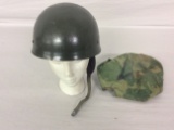 US Military Helmet, w/Camo Cover