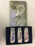 Wolf Scenes Collector Knives/Tin