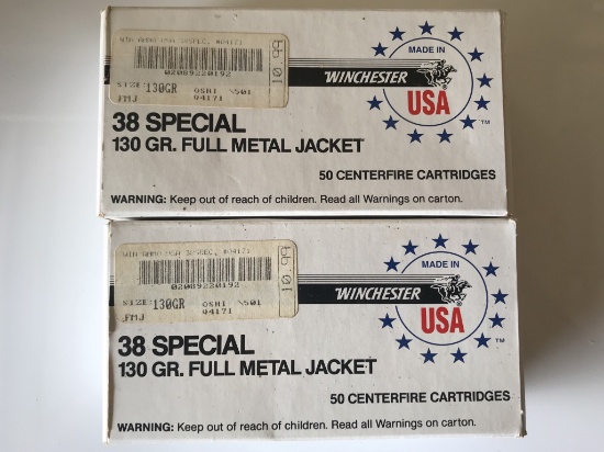 (2) Winchester 38 Special Full Metal Jacket