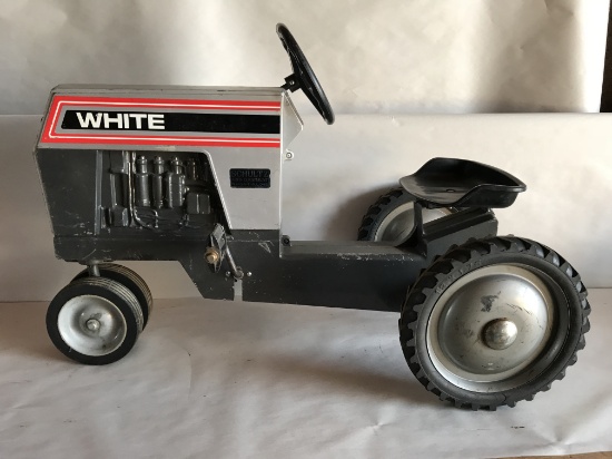 White  Pedal Tractor