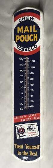 Chew Mail Pouch Tobacco Tin Advertising Thermometer