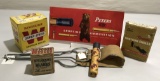 Winchester Box & BB's, Game Carrier & Peters Cartridge Book,.32 Blanks & Revelation .20 Slugs