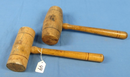 2 Wooden Mallets; Ecs Keen Kutter (barrel Style & Cylinder Style)