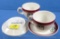 2 Cups & 2 Saucers; Buffalo China -the Winchester Store (w/the Logo Of The Winc. Store Line); W/ Wi