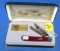 Pocket Knife; Case Xx; 2 Blade; Collectors Series; Redbone Trapper; Bobby Allison; 5254ss W/displa