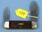 Pocket Knife; Case Xx; Elephant Toe; 2 Blade; #6250 W/etched Elephant On Blade