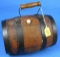 Keg (for Powder Or Water); Wooden Staves W/iron Bands; Side Bung; Carrying Hndl.