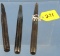 2 Diamond Point Cold Chisels #4553 & 1 Round Nose #4533; Winchester