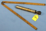 Lot: Small Hand Pump (basketballs; Volleyballs?) Winchester; Fully Mrkds. & 2 Ft. 4 Fold Wood Rule