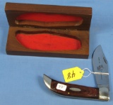 Folding Knife; Single Blade; Case Xx; Buffalo; R172; W/wooden Case