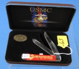 Pocket Knife; Case Xx; 2 Blade; Commemorative Trapper; Usmc; Marines: The Few; The Proud; Semper F
