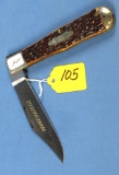 Single Blade Folding Knife; Winchester; Engraved Blade