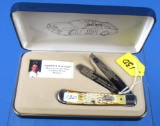 Pocket Knife; 2 Blade; Case Xx; Trapper; Bone; Collectors Series; Darrell Waltrip; #6254ssp; In Dis