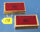 Cartridges; Winchester; 2 Empty Boxes; Smith & Wesson Auto .35 Soft Point; Red Label