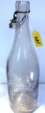 Large Glass Bottle; Consolidated Ice Co; Pittsburg; 1/2 Gal; Porcelain Stopper Mrkd K Kutter; Patn.