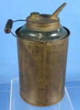 Early Glass Kerosene Container W/pour Spout; Bailed; (1910-30's); Mrkd Dandy; Metal Sleeve Embossed