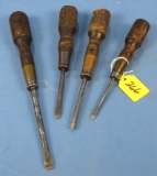4 Winchester Screwdrivers; Brass Ferrules
