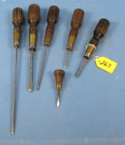 5 Winchester Screwdrivers; Brass Ferrules; Incl. Sewing Machine