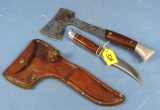 Combination Belt Sheath; Hunting Knife & Axe; Western Cutlery