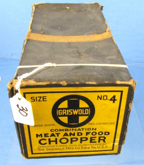 Food Chopper/grinder; Griswold; No. 4; In Orig. Box