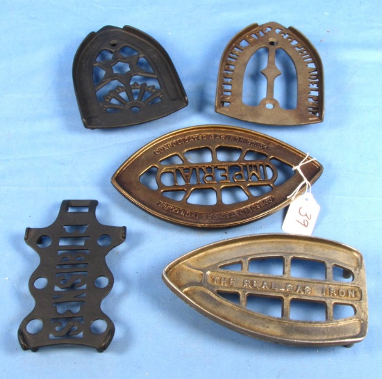 5 Trivets: The Real Gas Iron; Sensible; Enterprise Mfg; Imperial & Unmrkd Classic Look-alike