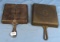 2 Items: Colonial Breakfast Skillets Griswold Ll; Epu; Pat. Appl For; Pn 666 & #8 Square Fry Skill