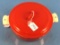 No. 58 Round Casserole Dish; Lidded; Griswold Logo; Flamingo Red; Some Light Wear