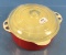 #8 Dutch Oven; Griswold Epu Patent #; Flamingo Red; W/glass Lid-logo On Knob; Very Good