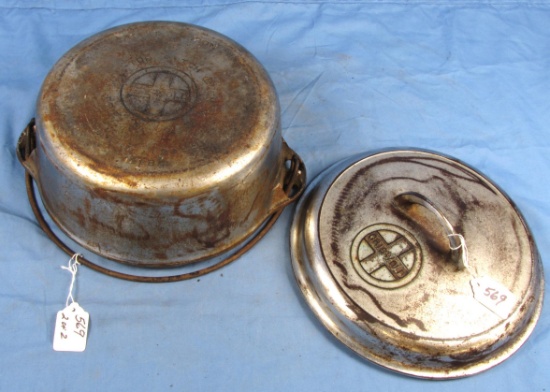 #8 Tite Top Dutch Oven; Griswold Epu; Pn 1278; Lid; High Dome W/logo; Nickled (finish Is Poor On B