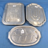 3 Styles Of Aluminum Steak Platters; Wagner