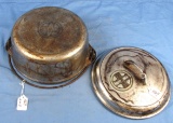 #8 Tite Top Dutch Oven; Griswold Epu; Pn 1278; Lid; High Dome W/logo; Nickled (finish Is Poor On B