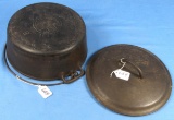 #8 Dutch Oven; Griswold; Ll; Slant; “erie”; Pn 833 W/low Dome; Smooth Lid; Griswold “erie” Pn 2551