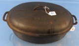 Oval Roaster; No. 7 W/raised Letter Lid; Griswold; Ll; Slant; Pn 647