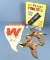 Adv. Signs Winchester Sold Here; Die-cuts (2 Ducks In Flight); Paper Pennant W/ Flying Duck (winch