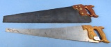 2 Hand Saws; Winchester No. 16 (disston Button) & Winchester No. 13; W/nib