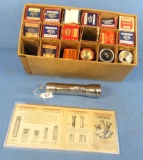 Flashlight Boxes & Some Flashlights; W/winc. Store Flashlight Booklet; Misc. Winc. Batteries & Hea