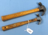 2 Curved Claw Hammers; W312; W614-5; Orig. Hndls. Winchester